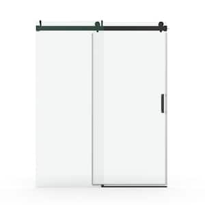 68 in. to 72 in. W x 76 in. H Sliding Frameless Shower Door in Matte Black Finish with Tempered Glass