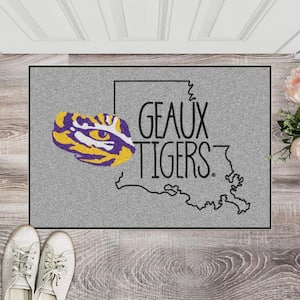 LSU Tigers Southern Style Gray 1.5 ft. x 2.5 ft. Starter Area Rug