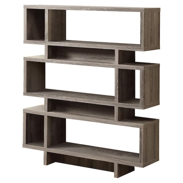 Unbranded 55 in. Dark Taupe with 6-Shelves Composite Bookcase