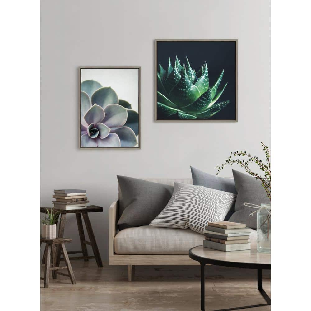 Sylvie Succulent 5 Framed Abstract Canvas Print