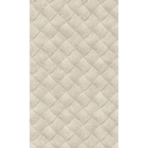 Leaf Patchwork White Non-Woven Paste the Wall Textured Wallpaper 57 sq. ft.