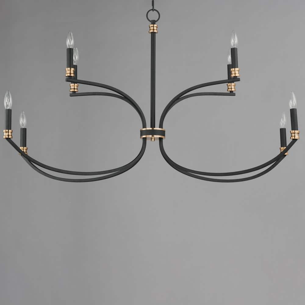 Charlton Black and Antique Brass 8-Light Chandelier