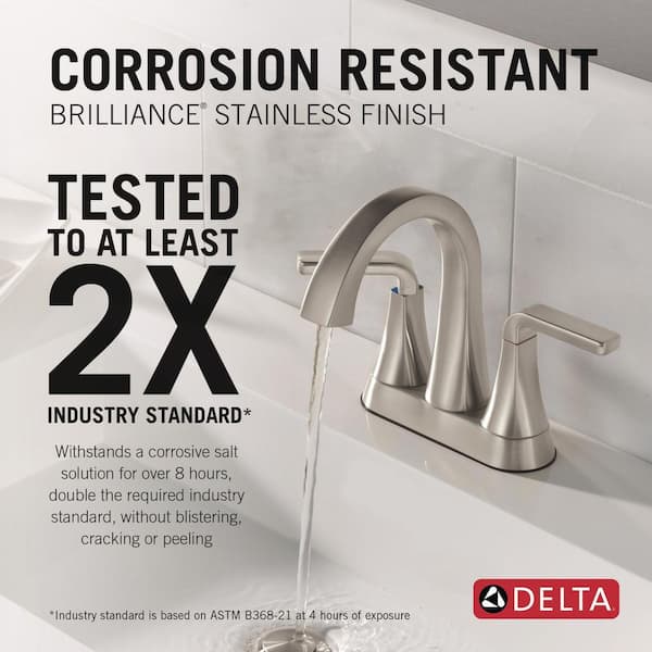 Delta Lineax 4 in. Centerset Double Handle Bathroom Sink Faucet in