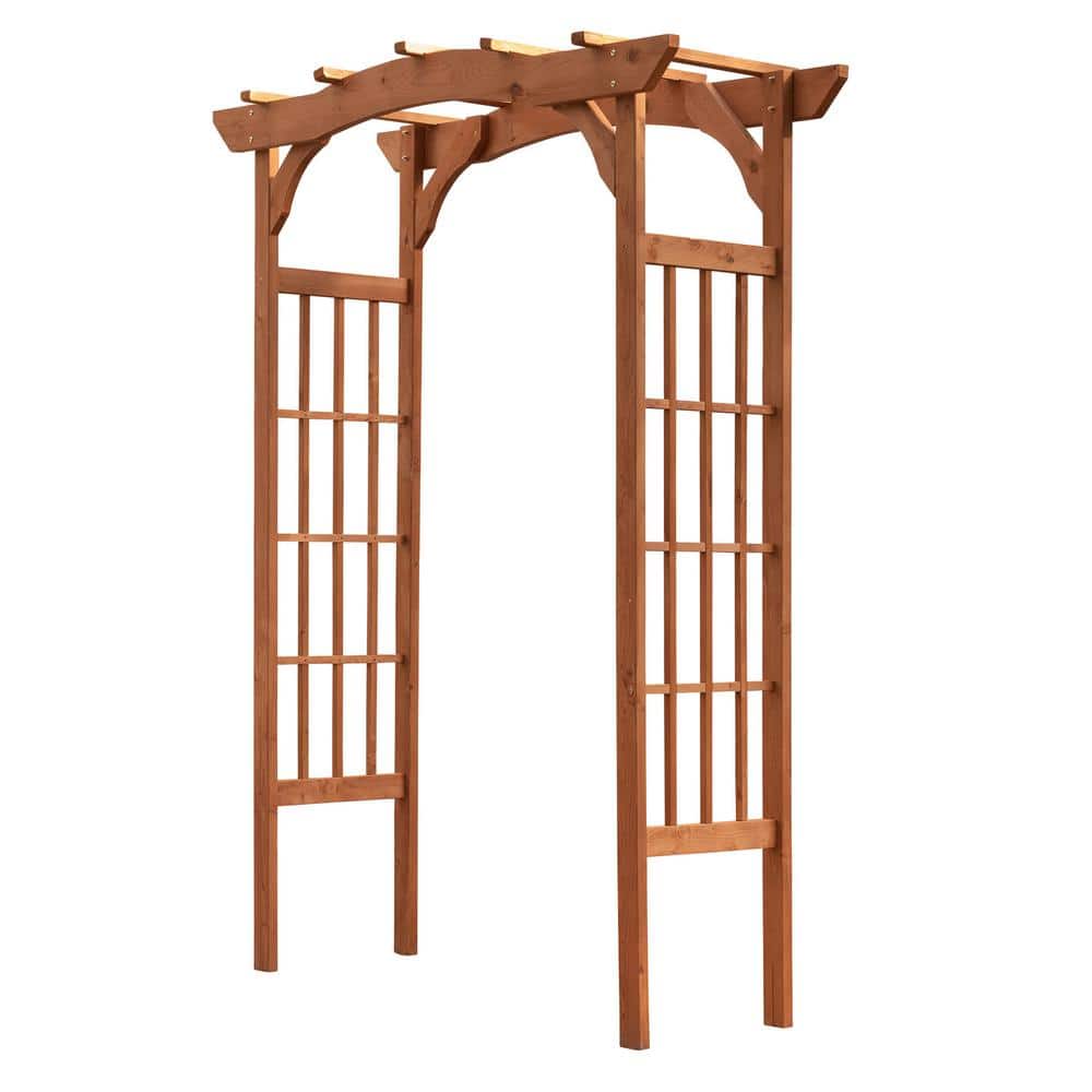 Medium Brown Wooden Lattice Design Garden Arbor