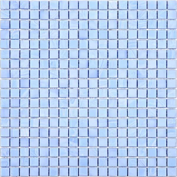Apollo Tile Skosh 11.6 in. x 11.6 in. Glossy Columbia Blue Glass Mosaic Wall and Floor Tile (18.69 sq. ft./case) (20-pack)
