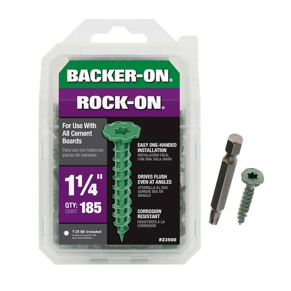 Backer-On #9 x 1-1/4 in. Star Drive Serrated Head Cement Board Screws (185-Pack)