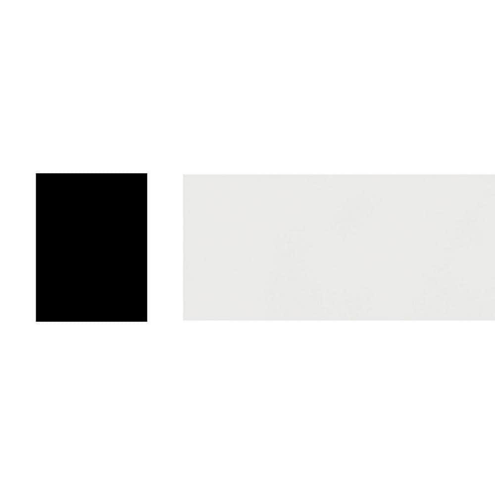 White PVC 1" x 0.75" x 96" Stop Moulding