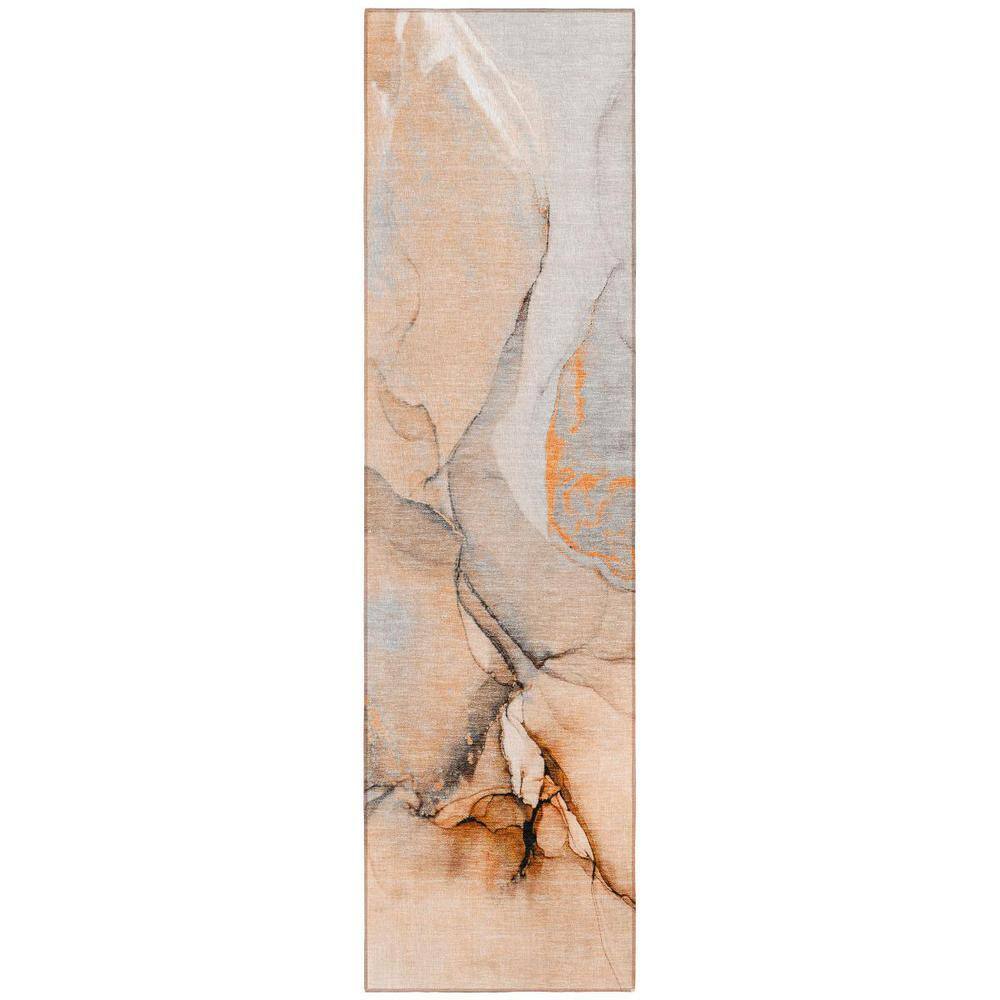 Orange 2 ft. x 8 ft. Abstract Indoor / Outdoor Area Rug price history on PriceWatchPro