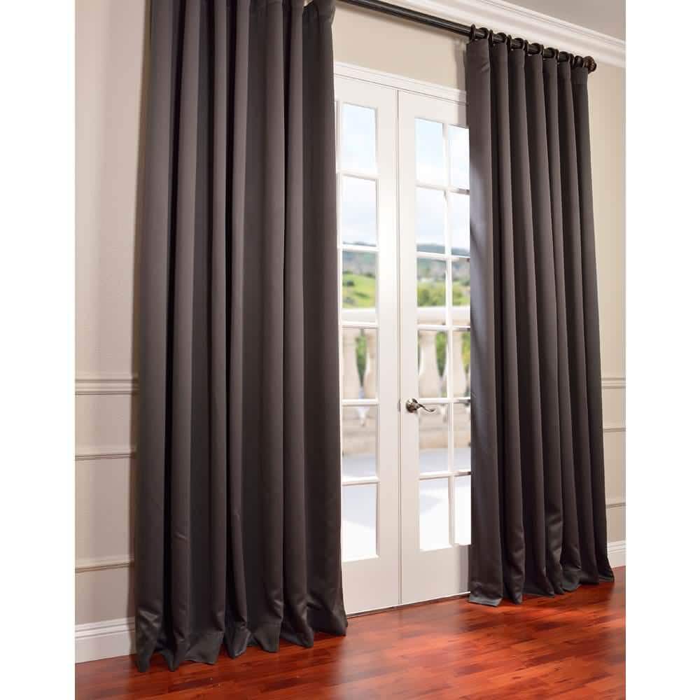 Anthracite Grey Doublewide Blackout Polyester Curtain Panel 100" x 108"