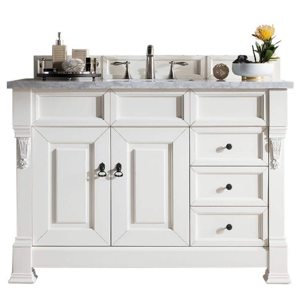 Brookfield 48 in. W x 23.5 in. D x 34.3 in. H Bath Vanity in Bright White w