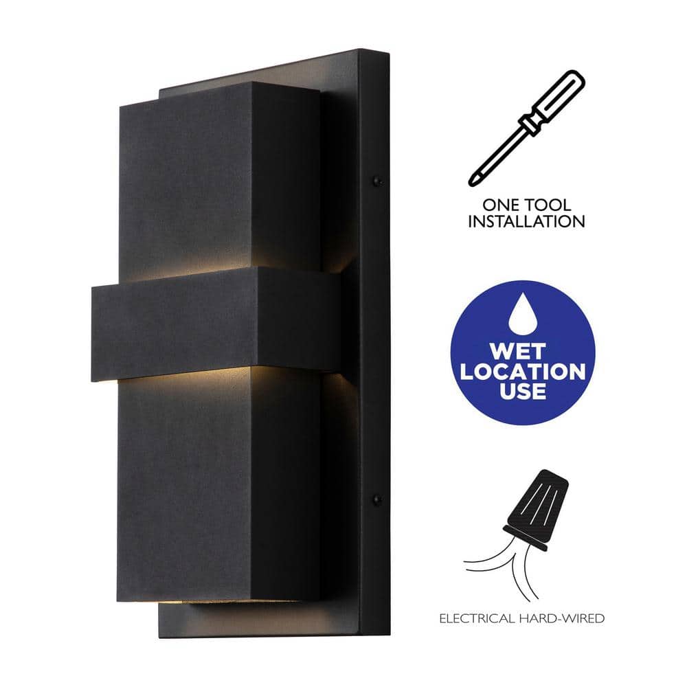 Matte Black Aluminum LED Outdoor Wall Sconce
