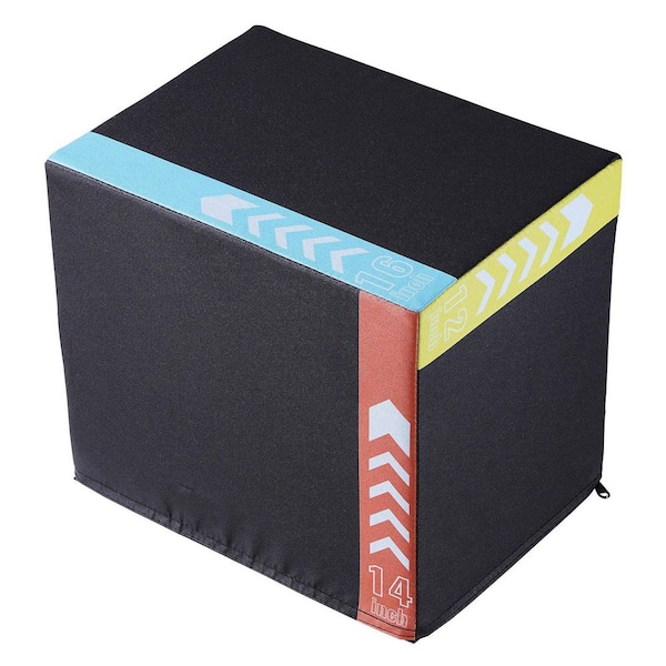 3-in-1 Plyometric Jump Box, Cotton Plyo Box, Anti-Slip Fitness Exercise Step Up Box for Home Gym Training