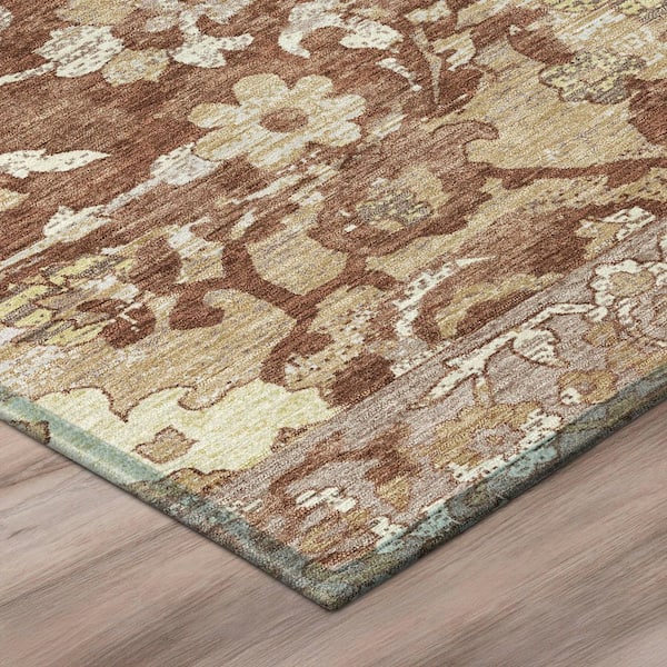 Chantille Machine Washable Indoor/Outdoor Abstract ACN3165 Rust 2 ft. x 3 ft. Accent Rug