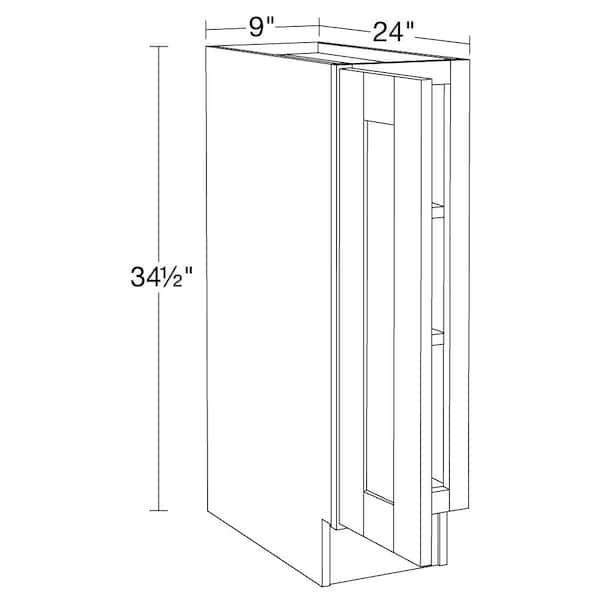 Contractor Express Cabinets Arlington Vesper White Plywood Shaker Stock Assembled Base Kitchen Cabinet Soft Close 9 in W x 24 in D x 34.5 in H