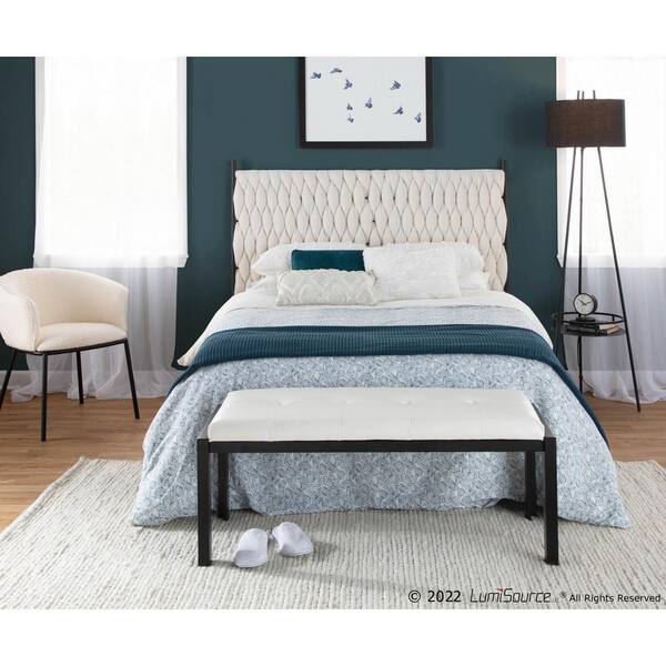 Cream and black bed frame discount