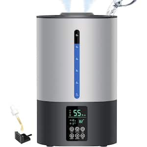 1.6 Gal. Top Fill Cool and Warm Humidifiers Oil Diffuser with Adjustable Mist Nozzle in Gray