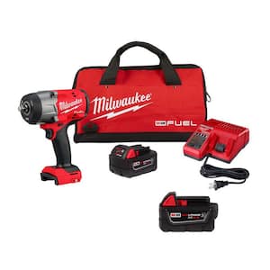 M18 FUEL 18V Lithium-Ion Brushless Cordless 1/2 in. Impact Wrench w/Friction Ring Kit w/(2) 5.0 Ah Battery and Bag