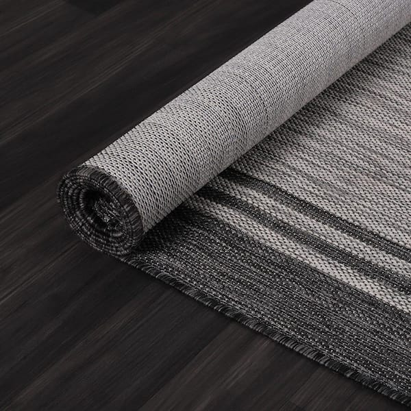 Beverly Rug 6 X 9 Silver Pebble Aloha Washable Bordered