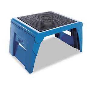 14 in. D x 11.25 in. D x 9.75 in. H Blue 1-Step Plastic Folding Step Stool 300 lbs. Capacity