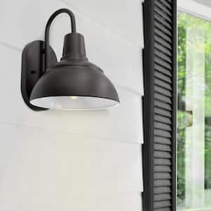 1-Light Brown Integrated LED Outdoor Wall Mount Barn Light Sconce