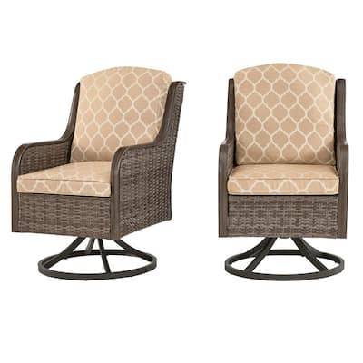 Modern Beige Tan Outdoor Dining, Modern Outdoor Swivel Dining Chairs