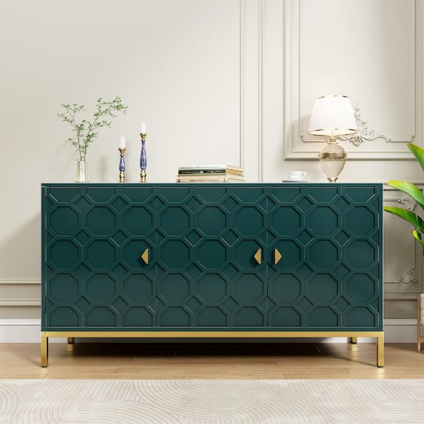 Boyel Living 26.2 in. H Freestanding Storage Cabinet 3-Door Accent Cabinet in Green