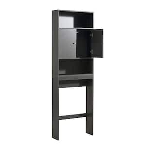 24.80 in. W x 7.87 in. D x 76.77 in. H Black Linen Cabinet with 2 Doors and 3 Shelves