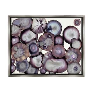 Grey and Purple Abstract Geode by Laura Van Horne Floater Frame Abstract Wall Art Print 31 in. x 25 in.