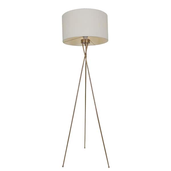 Warehouse of Tiffany Meela 63 in. 1-Light Indoor Brass Tripod Floor Lamp