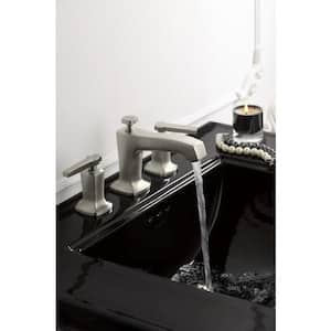 Margaux 8 in. Widespread 2-Handle Low-Arc Bathroom Faucet with Lever Handles in Vibrant Brushed Nickel