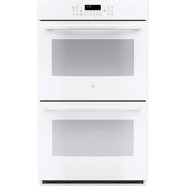 GE 30 in. Double Electric Wall Oven Self-Cleaning with Convection in White