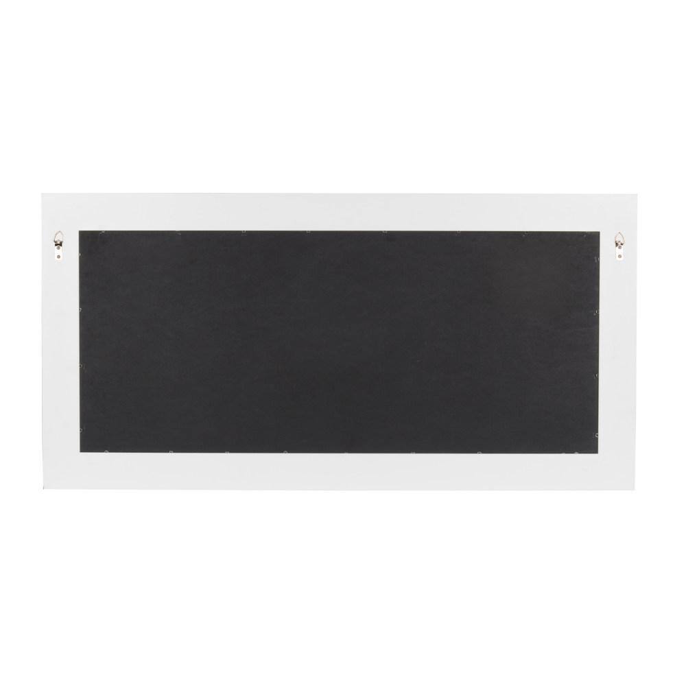 Classic Beveled Pub Mirror with White Frame and Metal Hooks 36"x18"