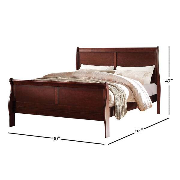 Acme Furniture Varian Burgundy and Mirrored Queen Bed 27370Q - The Home  Depot
