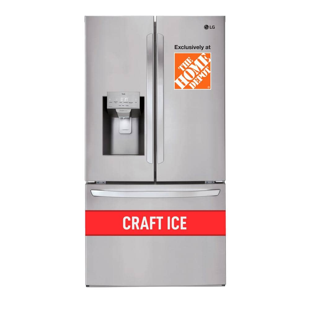 LG 28 cu. ft. 3 Door French Door Refrigerator with Ice and Water ...