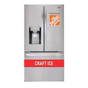 28 cu. ft. 3 Door French Door Refrigerator with Ice and Water Dispenser and Craft Ice in PrintProof Stainless Steel