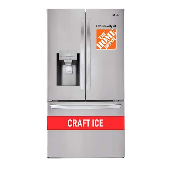 28 cu. ft. 3 Door French Door Refrigerator with Ice and Water Dispenser and Craft Ice in PrintProof Stainless Steel