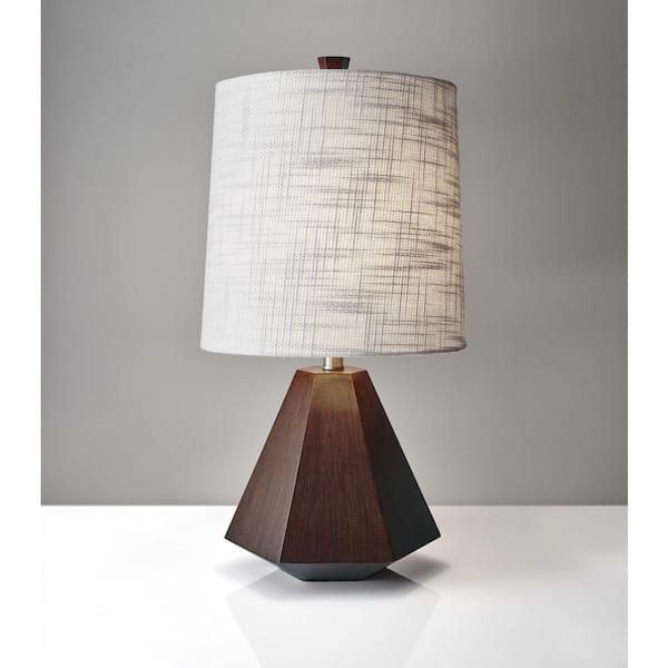 HomeRoots 25 in. Brown Standard Light Bulb Bedside Table Lamp