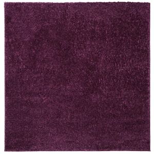 August Shag Purple 9 ft. x 9 ft. Square Solid Area Rug