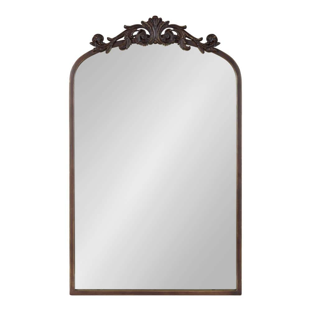 Arendahl Vintage Bronze Arched Wall Mirror with Garland Crown