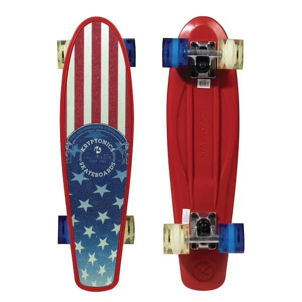 Kryptonics 22.5 in. x 6 in. American Flag Complete Skateboard