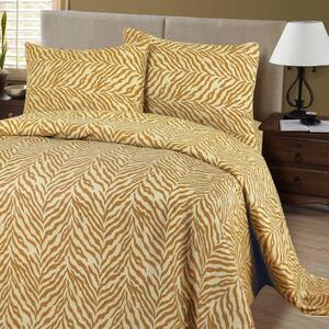 4-Piece Tiger Solid 75 Thread Count Polyester Queen Sheet Set