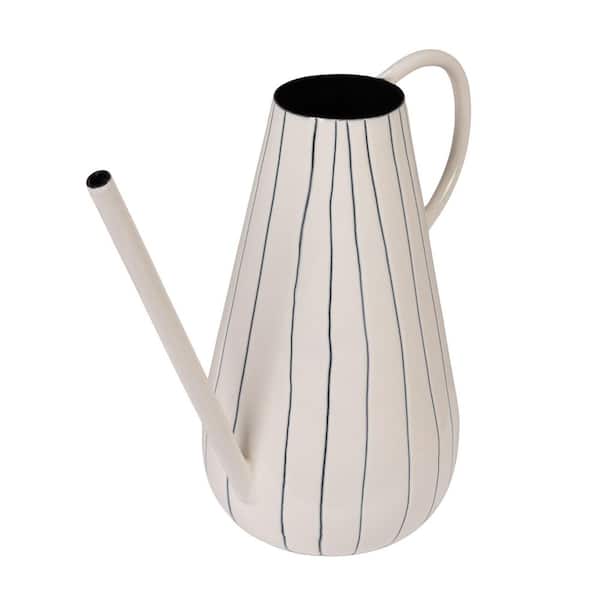 0.75 gal. White and Black Metal Watering Can