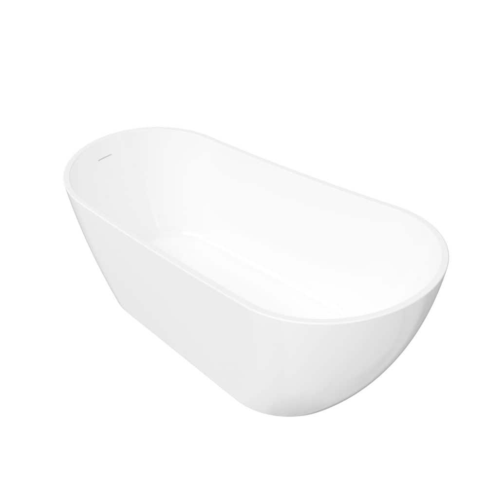 67 in. x 31.5 in. Acrylic Freestanding Oval Soaking Bathtub with Right Drain in White price history on PriceWatchPro