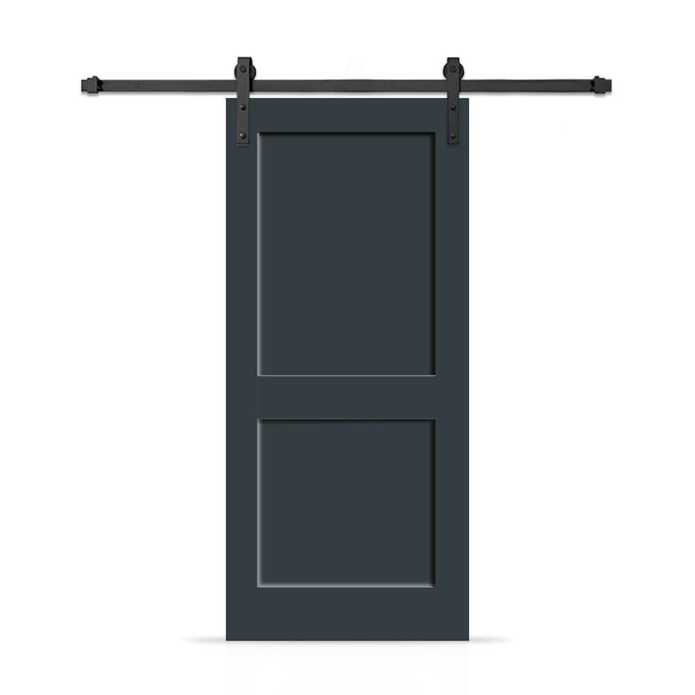32 in. x 96 in. 2 Panel Shaker Hollow Core Charcoal Gray Painted Composite Interior Sliding Barn Door with Hardware Kit price history on PriceWatchPro