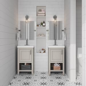 Spa 18.5 in. W x 16.25 in. D x 33.75 in. H Single Sink Bath Vanity in Dove Gray with White Cultured Marble Top