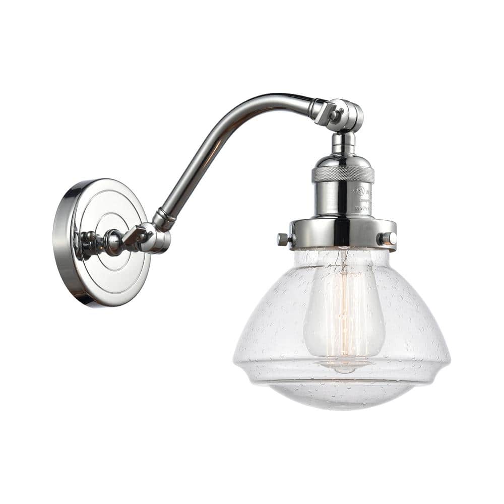 Olean 1-Light Seedy, Polished Chrome Wall Sconce with Clear Glass Shade price history on PriceWatchPro