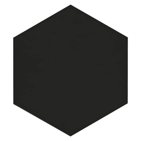 MSI Glassel Nero Hexagon Matte Porcelain Tile 9 in. x 10 in