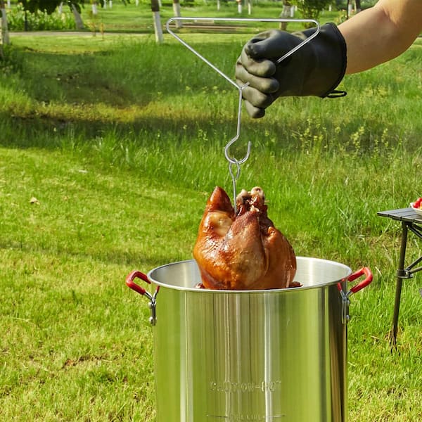 Turkey 30 qt. Deep Fryer Turkey and 10 qt. Fish Steamer Cooker Set 54,000 BTU Burner Propane Gas Boiler