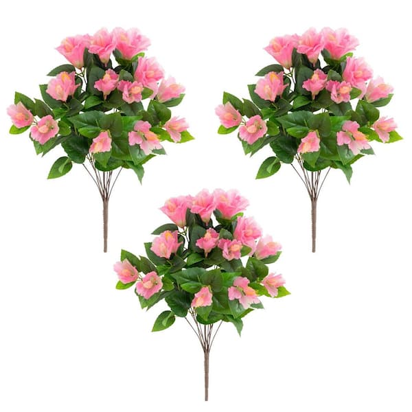Nearly Natural 19 in. UV Resistant Artificial Hibiscus Bush