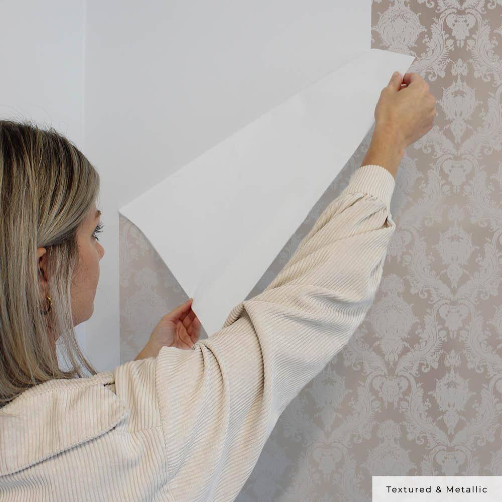 Bisque Damask Self-Adhesive Removable Wallpaper Roll